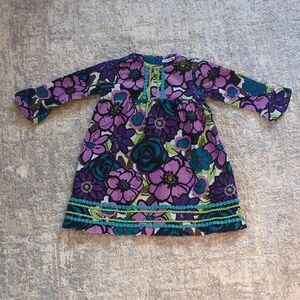 Hartstrings Purple and Teal Floral Dress Size 24 Months
